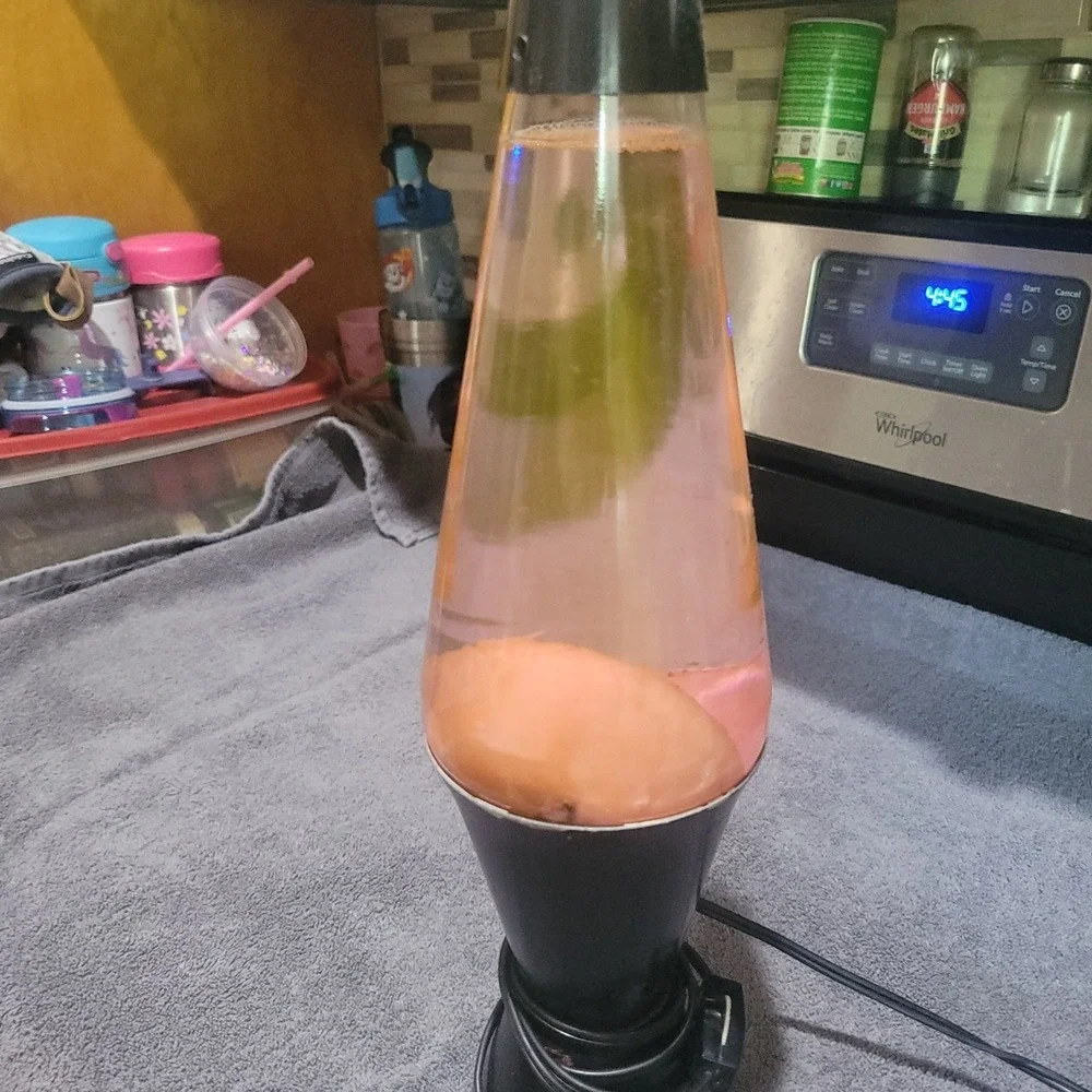 Vintage 90s Lava Lite Lamp Orange Wax Liquid Lava Lamp